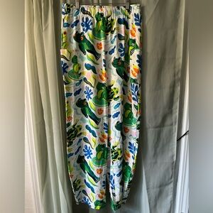 Colorful Frog Print women’s pajama bottoms size large